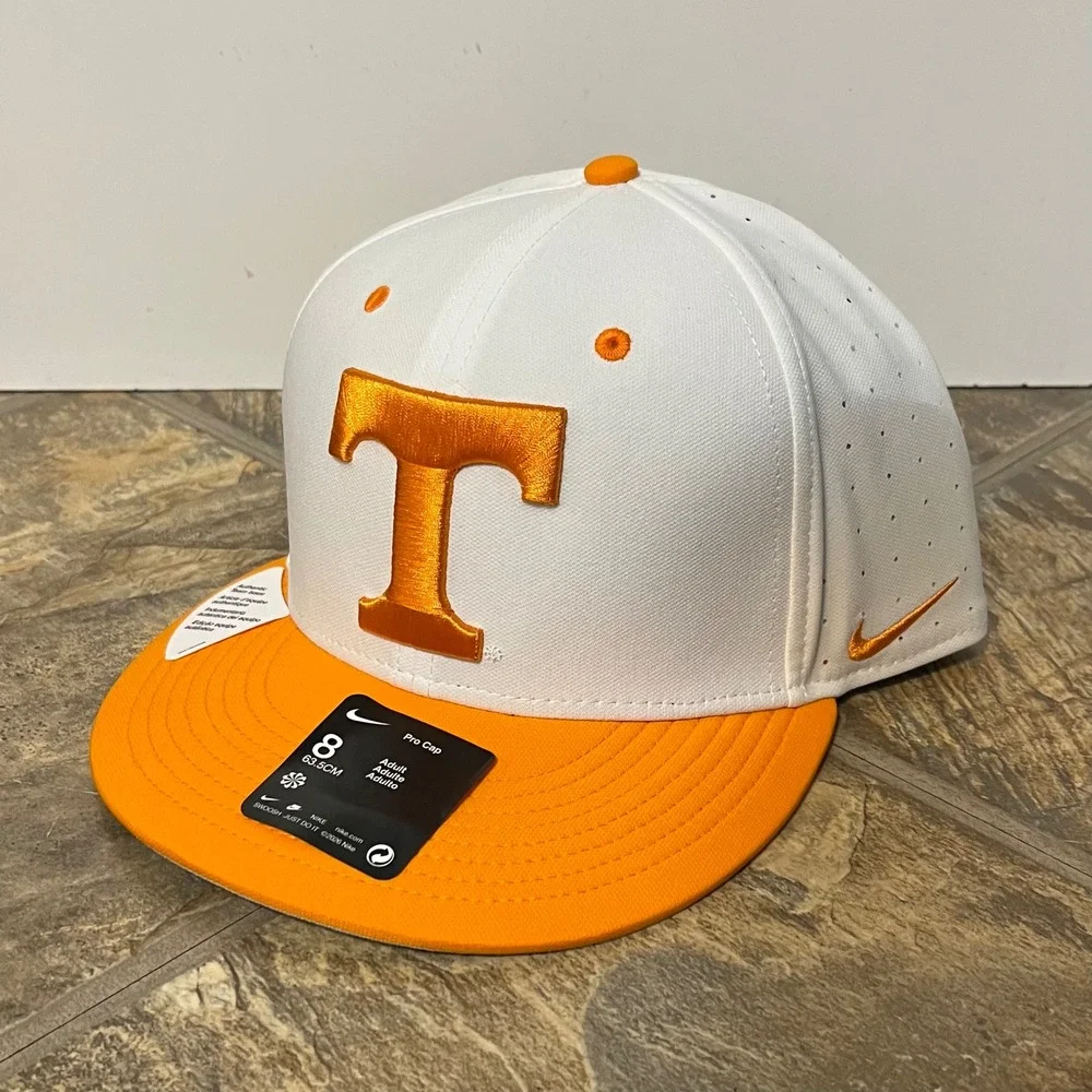 Nike Tennessee Volunteers Pro Cap Men Size 8 White Orange New On-Field Hat